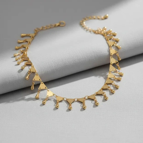Colar dourado Choker Triangulares Banhado Ouro Zarpellon