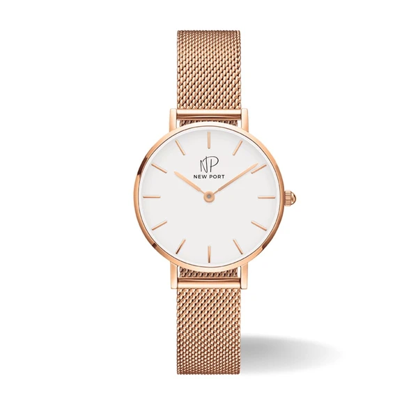 Relógio Feminino Rose minimalista analógico New Port
