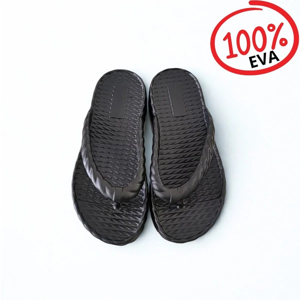 Chinelo Nuvem Trançado Plataforma Preto EVA puro
