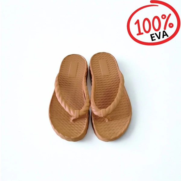 Chinelo Nuvem Trançado Plataforma marrom EVA puro