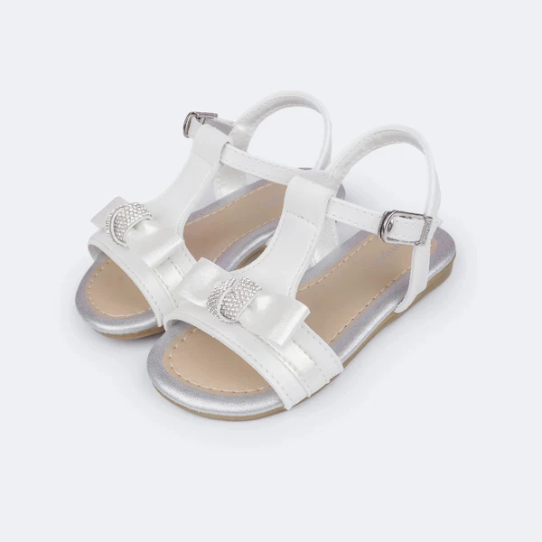 Sandália infantil Pampili Mili laço Branco