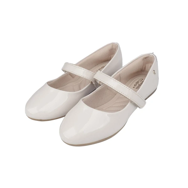 Sapatilha Feminino Pampili Super Fofura Tira em Velcro Nude Verniz