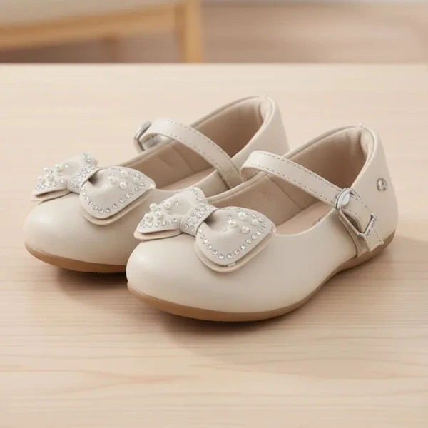Sapato infantil feminino Pampili mini Angel duplo laço Nude