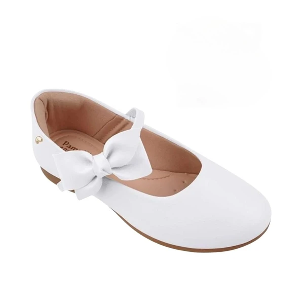 Sapato menina feminino Pampili Angel com Laço Removível Branco