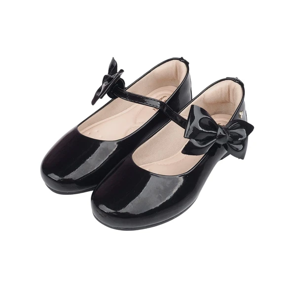 Sapato menina feminino Pampili Angel com Laço Removível Verniz Preto