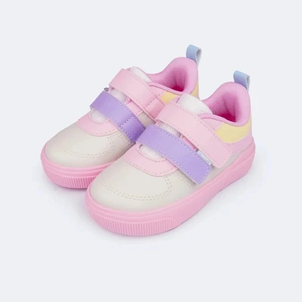 Tenis infantil menina Pampili Yumi Branco Candy Color
