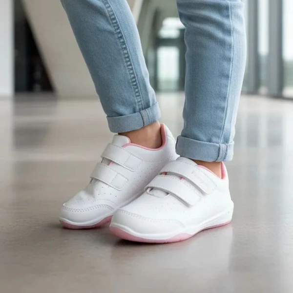 Tenis infantil menina Pampili feminino Escolar Branco Infantil Honey Branco Rosa