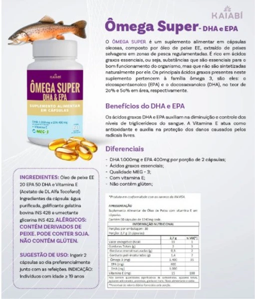 Ômega Super ? DHA e EPA Kaiabi 60 Caps